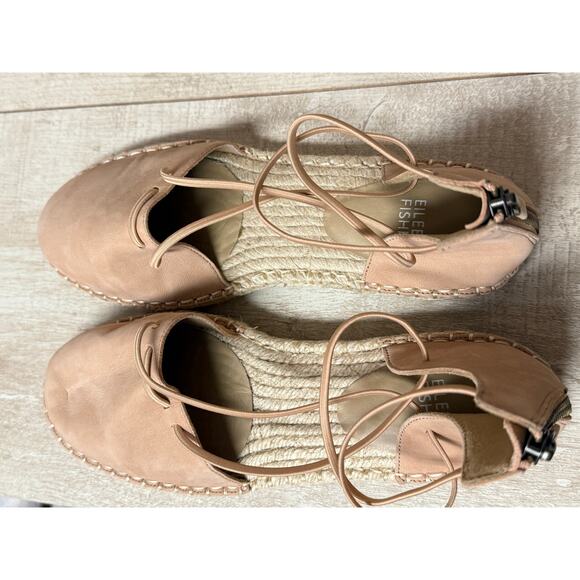 Eileen Fisher Lee Ballet Espadrille Suede Flat Sandals Sz 8 Womens Shoes - Picture 11 of 13